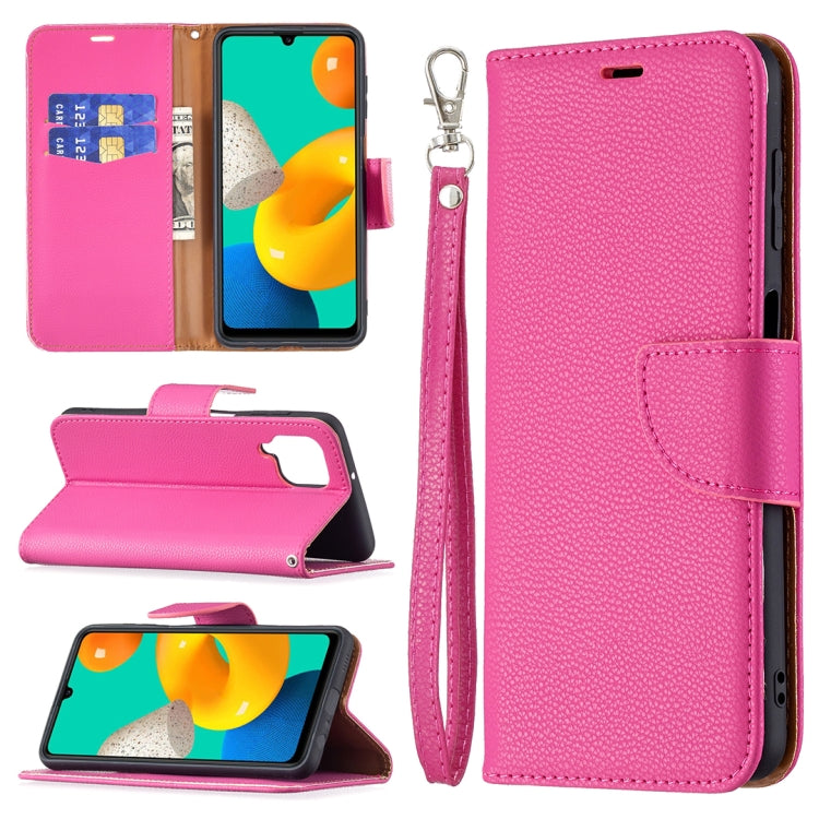 For Samsung Galaxy M32 Litchi Texture Pure Color Horizontal Flip Leather Case with Holder & Card Slots & Wallet & Lanyard