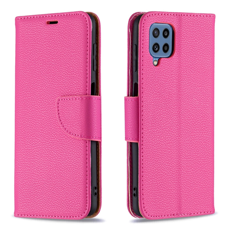 For Samsung Galaxy M32 Litchi Texture Pure Color Horizontal Flip Leather Case with Holder & Card Slots & Wallet & Lanyard