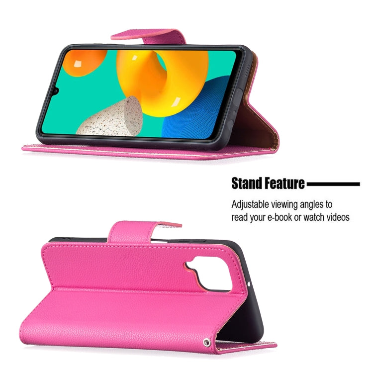 For Samsung Galaxy M32 Litchi Texture Pure Color Horizontal Flip Leather Case with Holder & Card Slots & Wallet & Lanyard