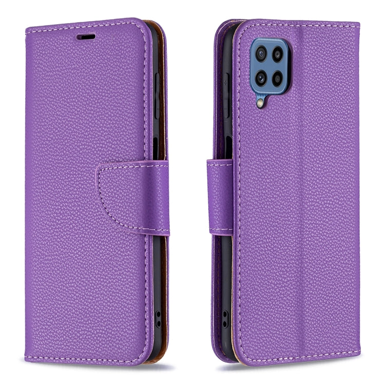 For Samsung Galaxy M32 Litchi Texture Pure Color Horizontal Flip Leather Case with Holder & Card Slots & Wallet & Lanyard