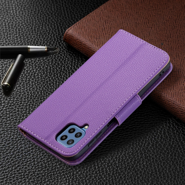 For Samsung Galaxy M32 Litchi Texture Pure Color Horizontal Flip Leather Case with Holder & Card Slots & Wallet & Lanyard