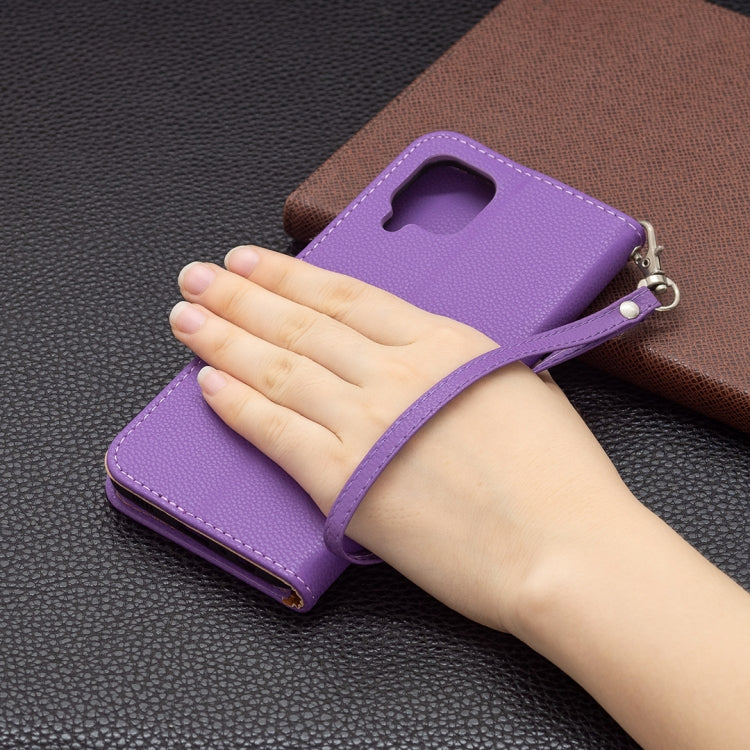 For Samsung Galaxy M32 Litchi Texture Pure Color Horizontal Flip Leather Case with Holder & Card Slots & Wallet & Lanyard