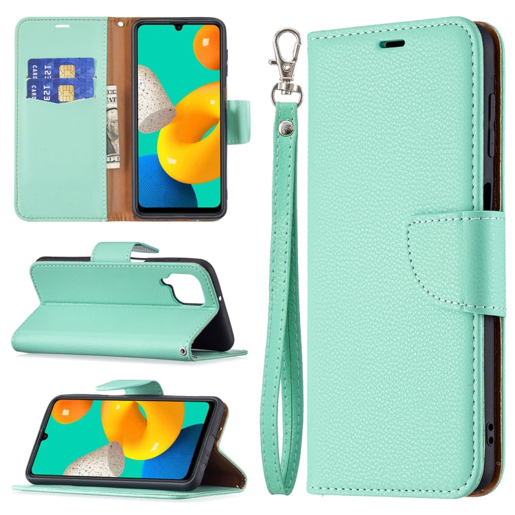 For Samsung Galaxy M32 Litchi Texture Pure Color Horizontal Flip Leather Case with Holder & Card Slots & Wallet & Lanyard