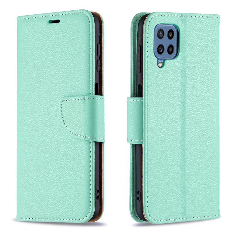 For Samsung Galaxy M32 Litchi Texture Pure Color Horizontal Flip Leather Case with Holder & Card Slots & Wallet & Lanyard