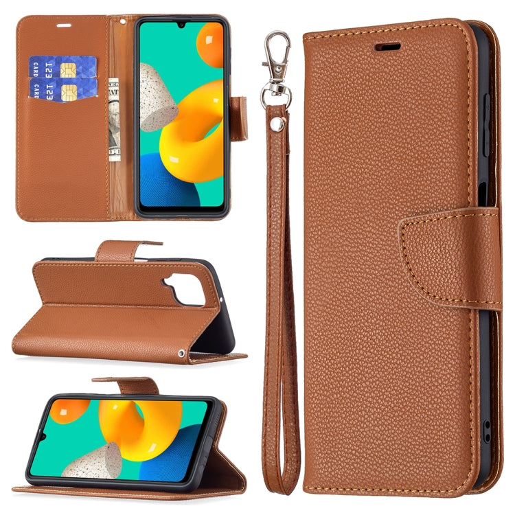 For Samsung Galaxy M32 Litchi Texture Pure Color Horizontal Flip Leather Case with Holder & Card Slots & Wallet & Lanyard
