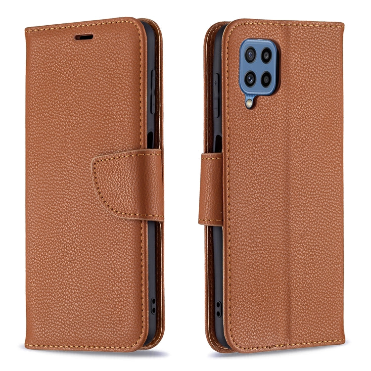 For Samsung Galaxy M32 Litchi Texture Pure Color Horizontal Flip Leather Case with Holder & Card Slots & Wallet & Lanyard