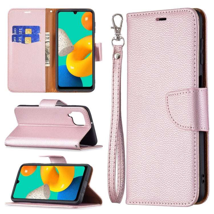 For Samsung Galaxy M32 Litchi Texture Pure Color Horizontal Flip Leather Case with Holder & Card Slots & Wallet & Lanyard