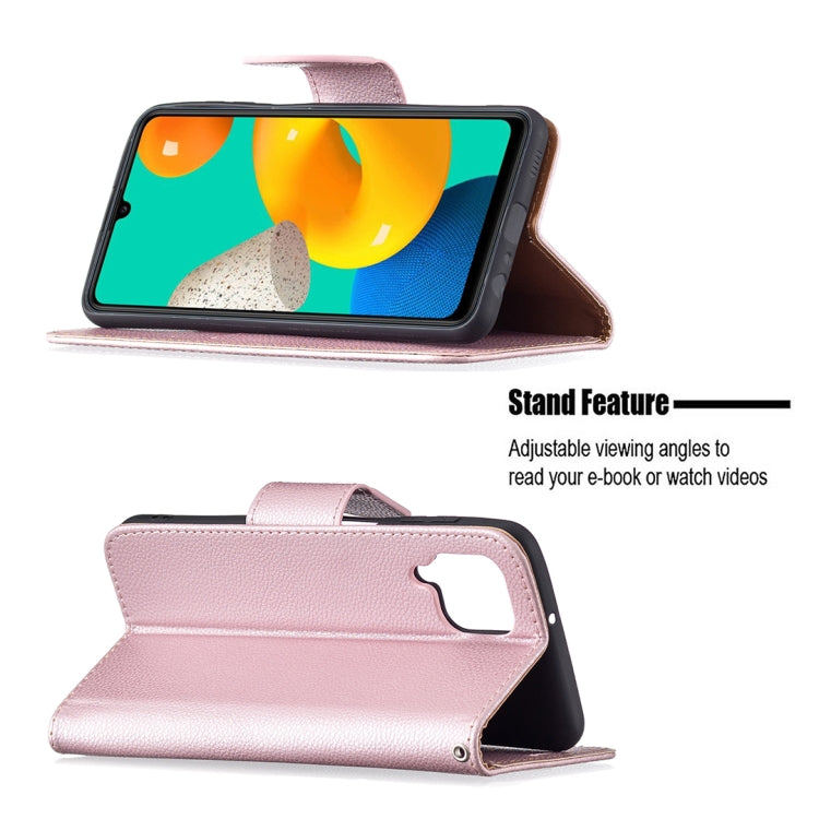 For Samsung Galaxy M32 Litchi Texture Pure Color Horizontal Flip Leather Case with Holder & Card Slots & Wallet & Lanyard