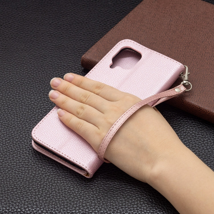 For Samsung Galaxy M32 Litchi Texture Pure Color Horizontal Flip Leather Case with Holder & Card Slots & Wallet & Lanyard