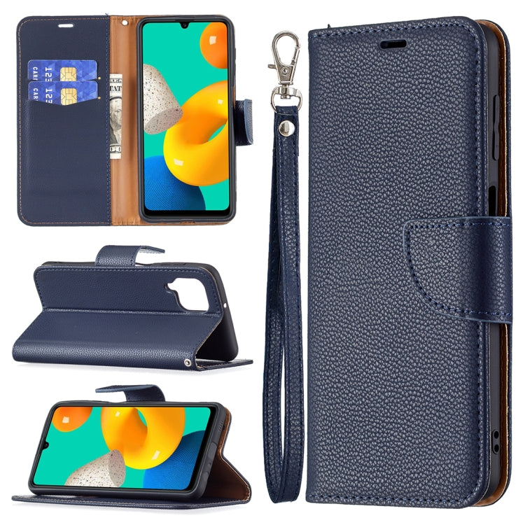 For Samsung Galaxy M32 Litchi Texture Pure Color Horizontal Flip Leather Case with Holder & Card Slots & Wallet & Lanyard
