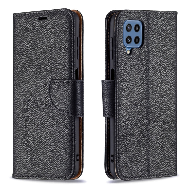 For Samsung Galaxy M32 Litchi Texture Pure Color Horizontal Flip Leather Case with Holder & Card Slots & Wallet & Lanyard