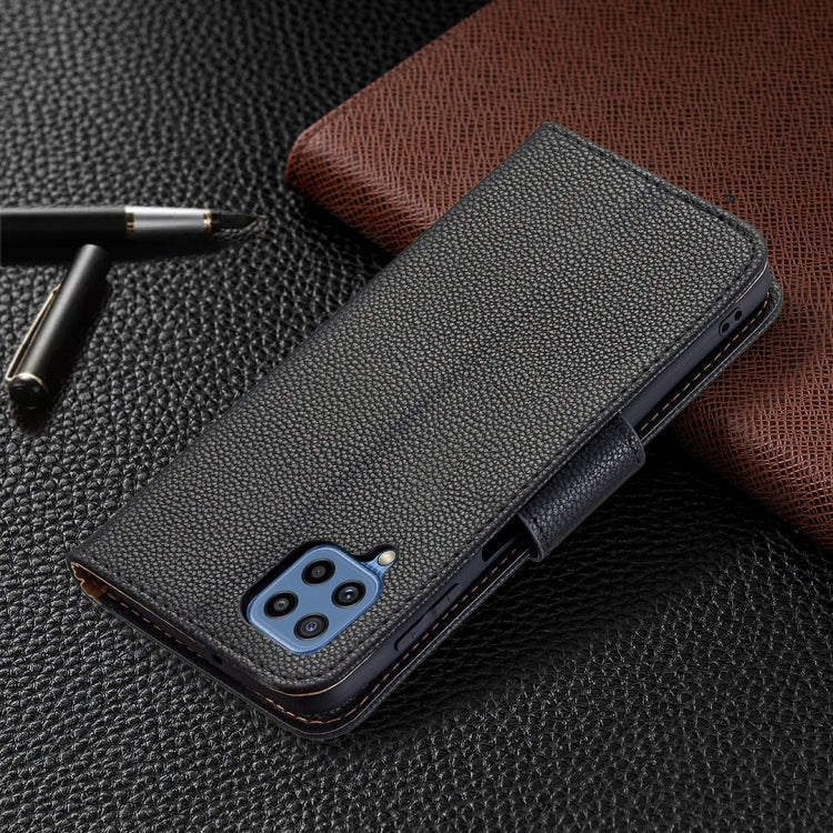 For Samsung Galaxy M32 Litchi Texture Pure Color Horizontal Flip Leather Case with Holder & Card Slots & Wallet & Lanyard