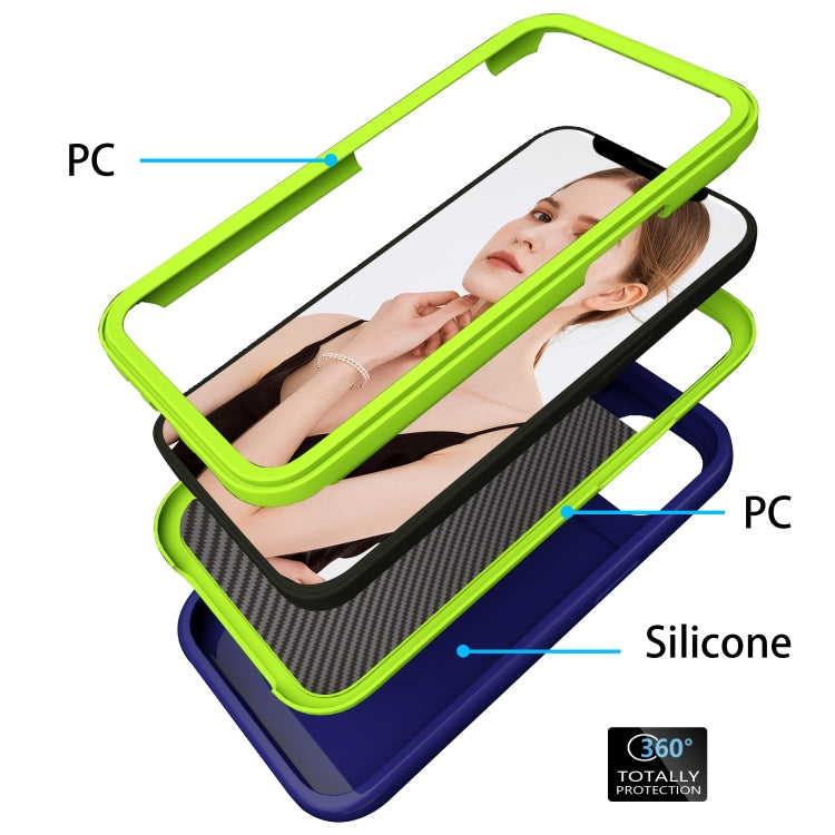 For iPhone 13 Wave Pattern 3 in 1 Silicone + PC Shockproof Protective Case