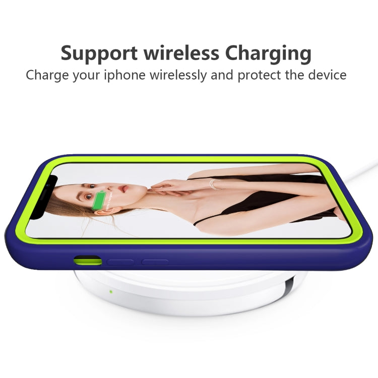 For iPhone 13 Wave Pattern 3 in 1 Silicone + PC Shockproof Protective Case