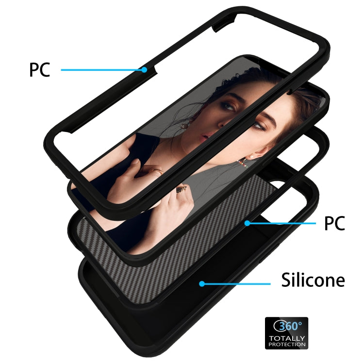 For iPhone 13 Wave Pattern 3 in 1 Silicone + PC Shockproof Protective Case