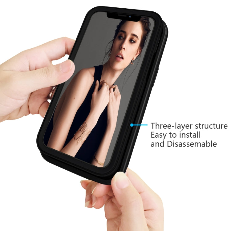 For iPhone 13 Wave Pattern 3 in 1 Silicone + PC Shockproof Protective Case