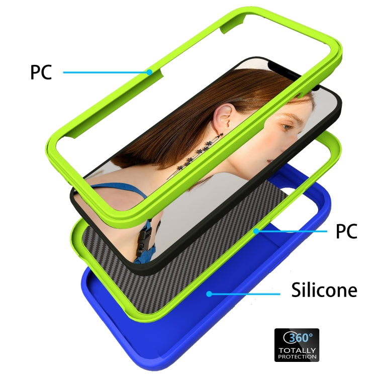For iPhone 13 Wave Pattern 3 in 1 Silicone + PC Shockproof Protective Case