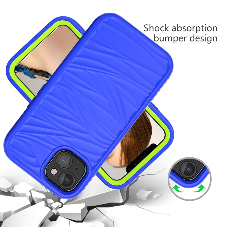 For iPhone 13 Wave Pattern 3 in 1 Silicone + PC Shockproof Protective Case
