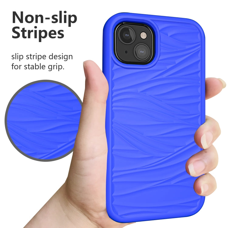 For iPhone 13 Wave Pattern 3 in 1 Silicone + PC Shockproof Protective Case