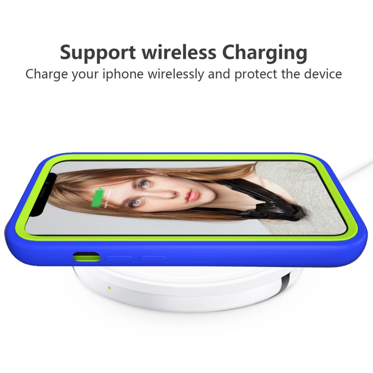 For iPhone 13 Wave Pattern 3 in 1 Silicone + PC Shockproof Protective Case