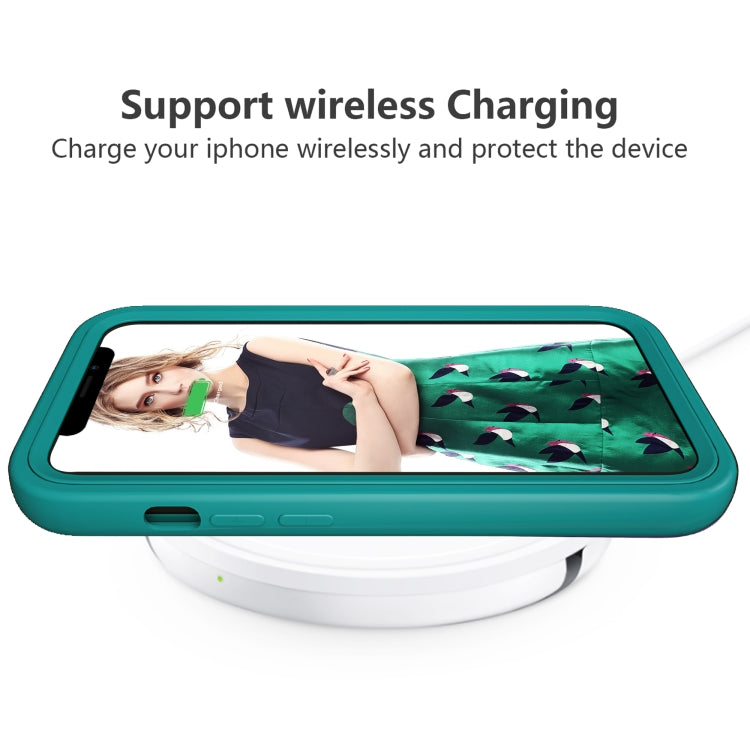 For iPhone 13 Wave Pattern 3 in 1 Silicone + PC Shockproof Protective Case