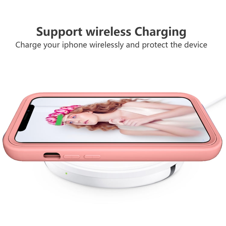 For iPhone 13 Wave Pattern 3 in 1 Silicone + PC Shockproof Protective Case