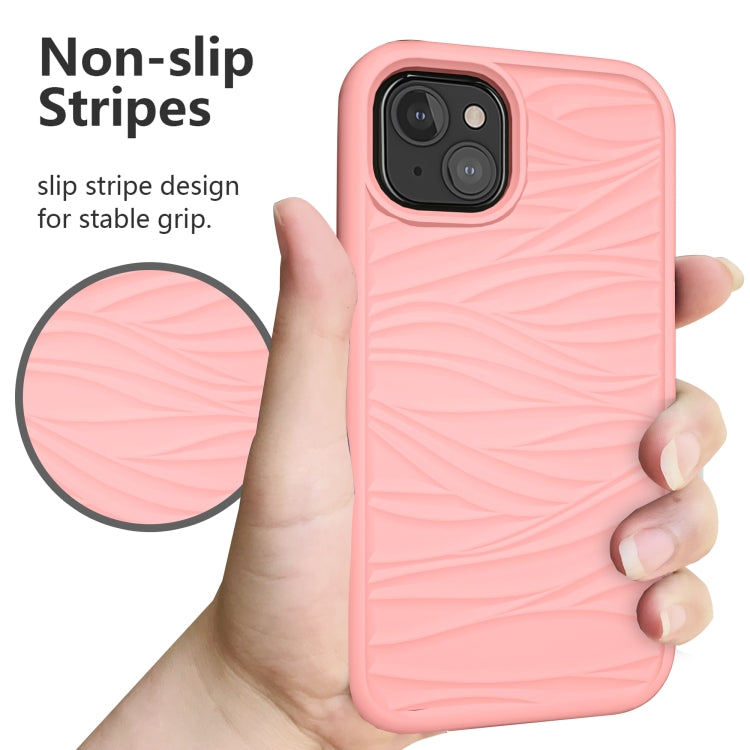 For iPhone 13 Wave Pattern 3 in 1 Silicone + PC Shockproof Protective Case