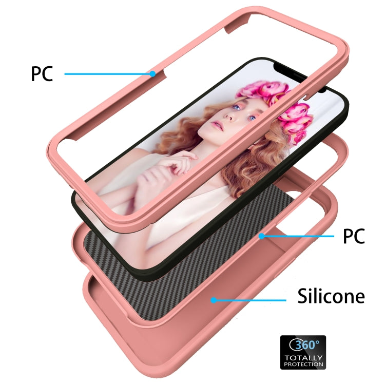For iPhone 13 Wave Pattern 3 in 1 Silicone + PC Shockproof Protective Case
