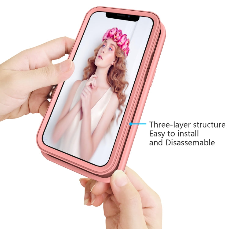 For iPhone 13 Wave Pattern 3 in 1 Silicone + PC Shockproof Protective Case