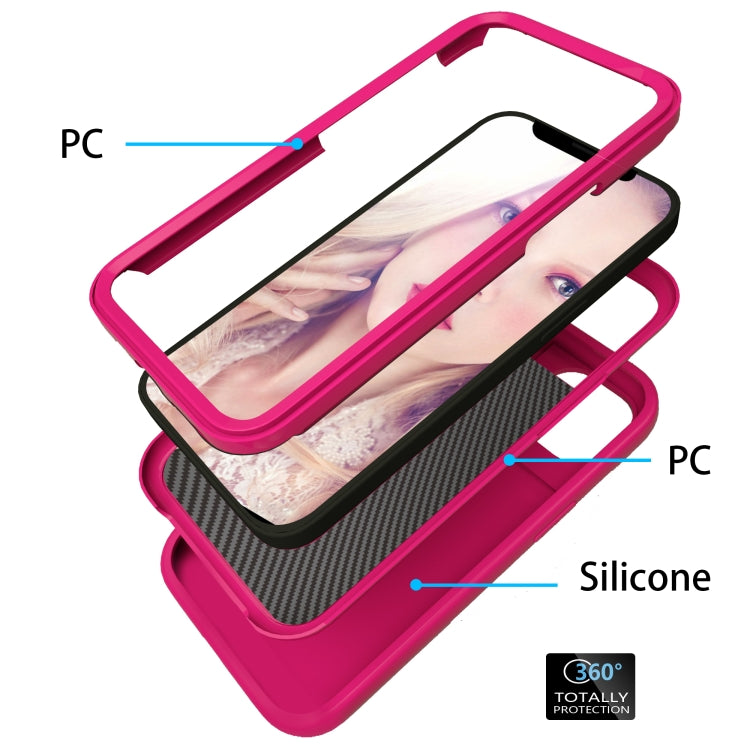 For iPhone 13 Wave Pattern 3 in 1 Silicone + PC Shockproof Protective Case