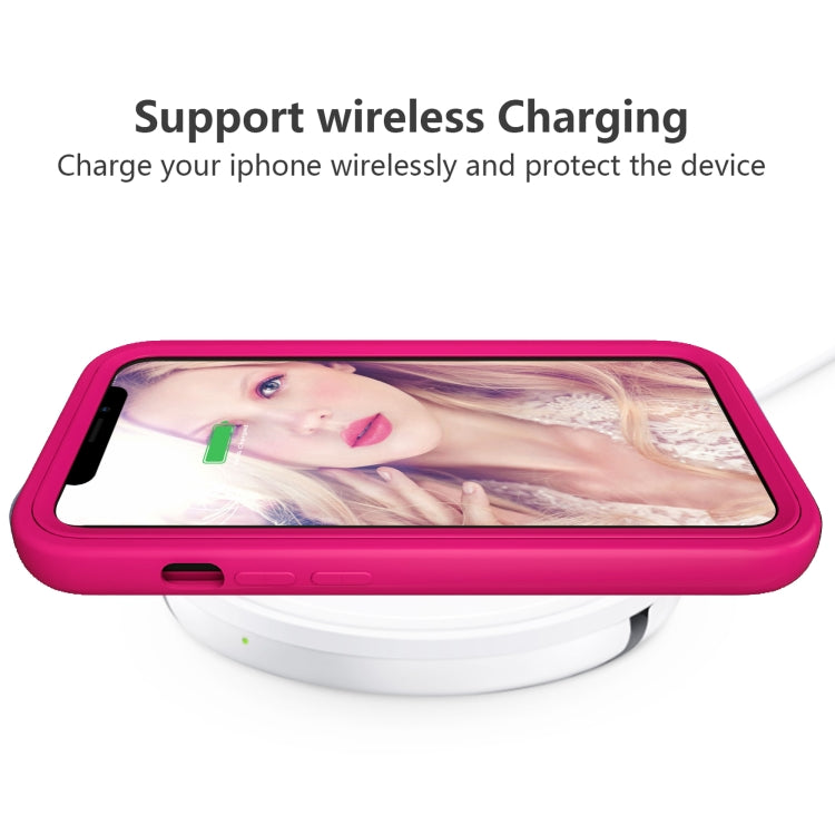 For iPhone 13 Wave Pattern 3 in 1 Silicone + PC Shockproof Protective Case