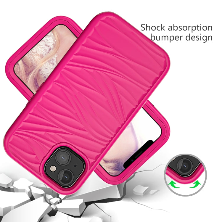 For iPhone 13 Wave Pattern 3 in 1 Silicone + PC Shockproof Protective Case