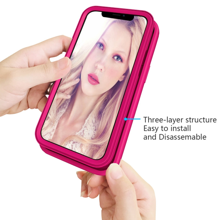 For iPhone 13 Wave Pattern 3 in 1 Silicone + PC Shockproof Protective Case