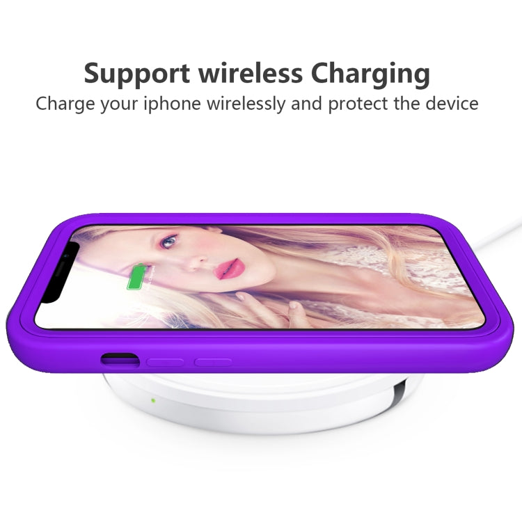 For iPhone 13 Wave Pattern 3 in 1 Silicone + PC Shockproof Protective Case