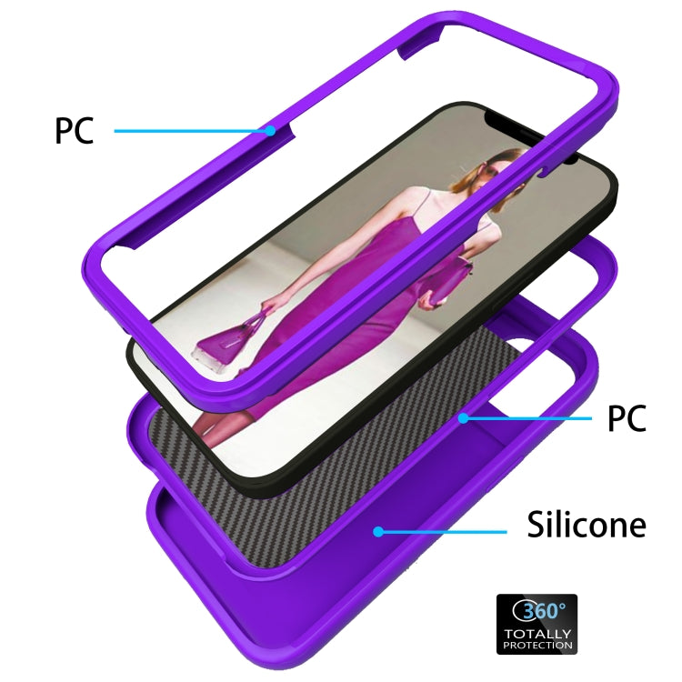 For iPhone 13 Wave Pattern 3 in 1 Silicone + PC Shockproof Protective Case