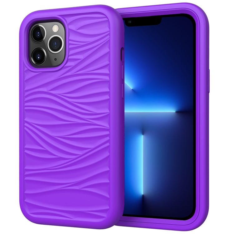 For iPhone 13 Pro Wave Pattern 3 in 1 Silicone + PC Shockproof Protective Case