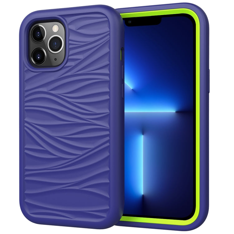 For iPhone 13 Pro Max Wave Pattern 3 in 1 Silicone + PC Shockproof Protective Case