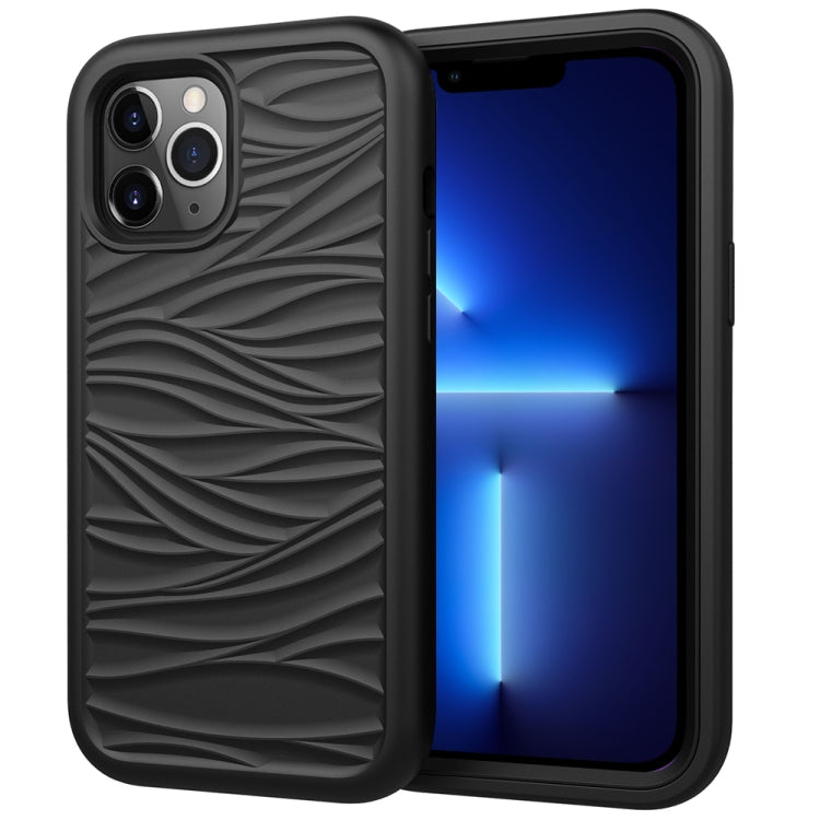 For iPhone 13 Pro Max Wave Pattern 3 in 1 Silicone + PC Shockproof Protective Case