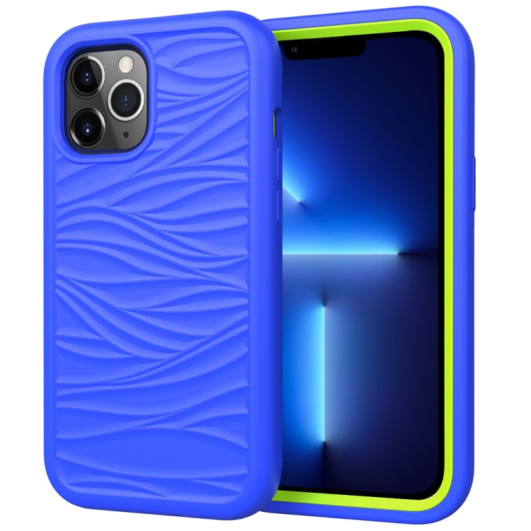For iPhone 13 Pro Max Wave Pattern 3 in 1 Silicone + PC Shockproof Protective Case