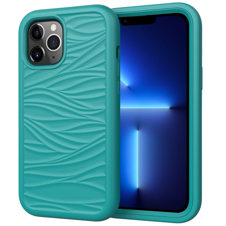 For iPhone 13 Pro Max Wave Pattern 3 in 1 Silicone + PC Shockproof Protective Case