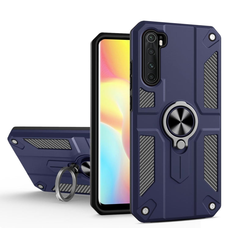 For Xiaomi Mi Note 10 Lite Carbon Fiber Pattern PC + TPU Protective Case with Ring Holder
