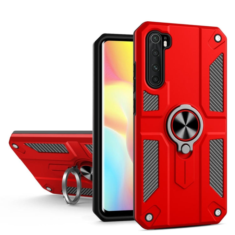 For Xiaomi Mi Note 10 Lite Carbon Fiber Pattern PC + TPU Protective Case with Ring Holder