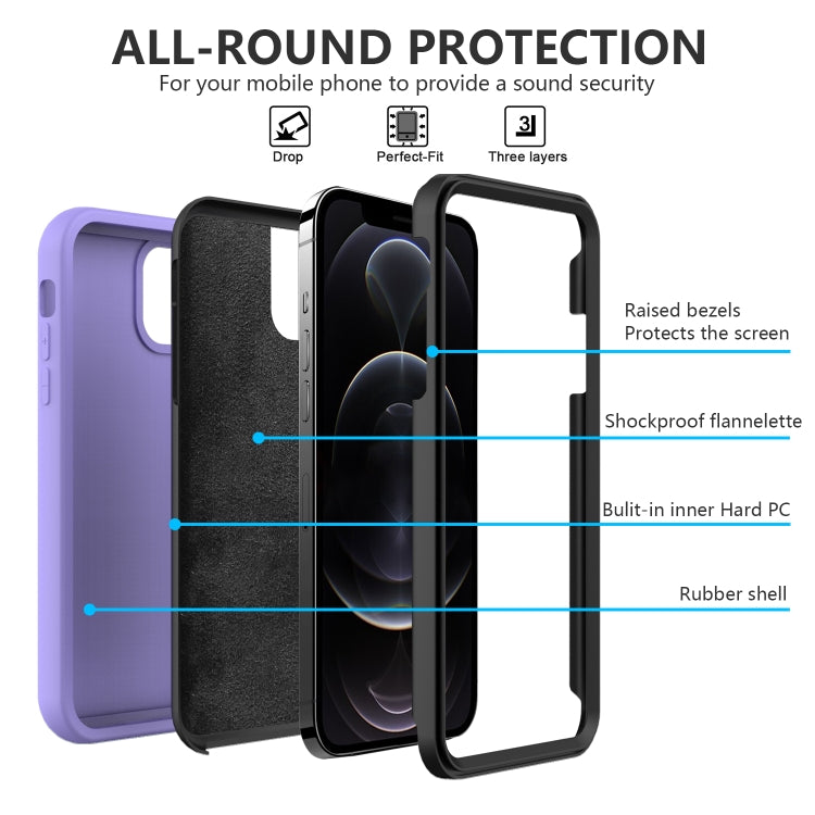 For iPhone 13 Solid Color PC + Silicone Shockproof Skid-proof Dust-proof Case