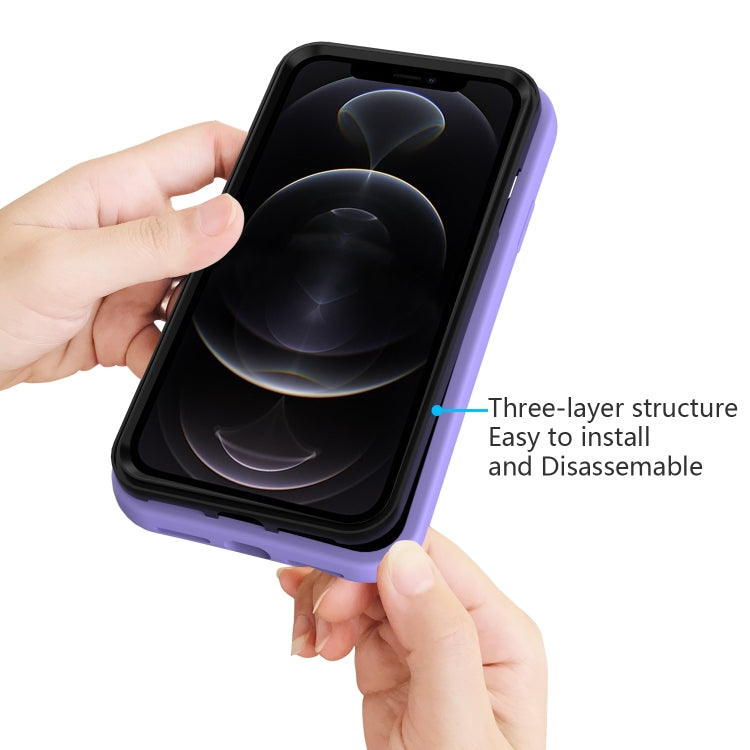 For iPhone 13 Solid Color PC + Silicone Shockproof Skid-proof Dust-proof Case