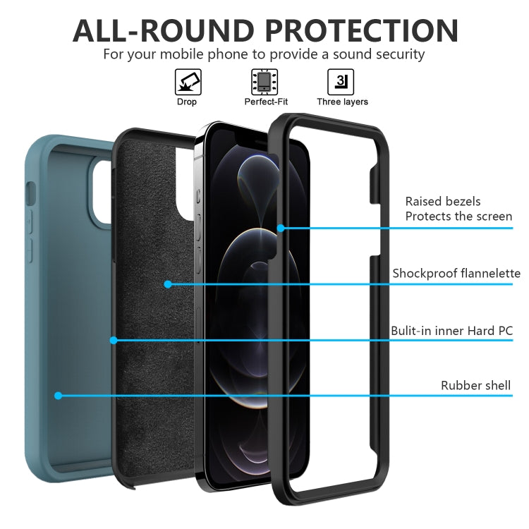 For iPhone 13 Pro Solid Color PC + Silicone Shockproof Skid-proof Dust-proof Case