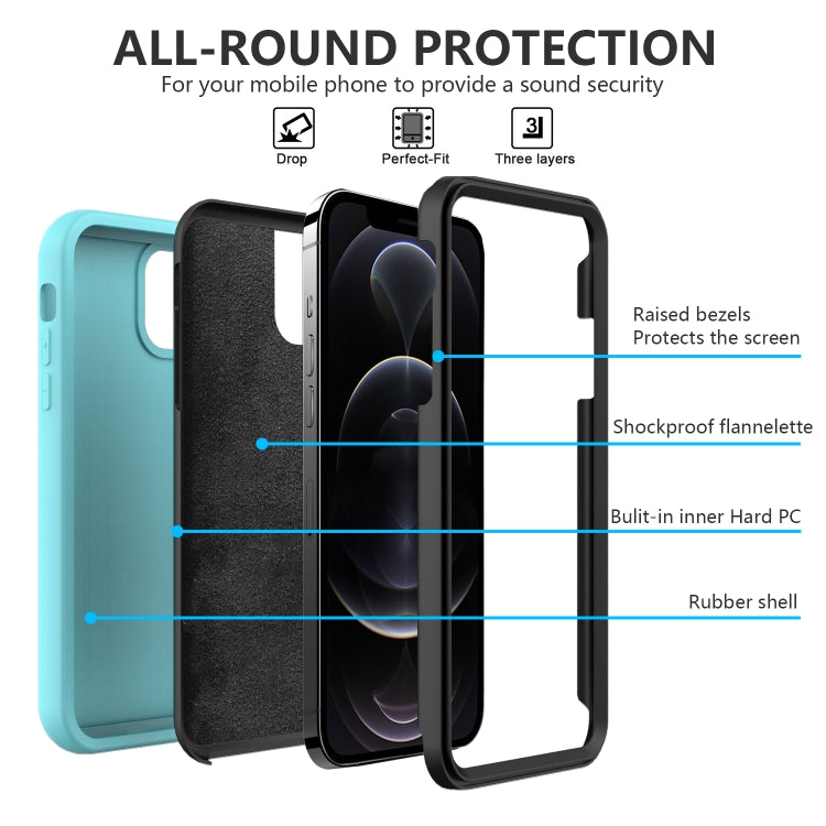 For iPhone 13 Pro Max Solid Color PC + Silicone Shockproof Skid-proof Dust-proof Case