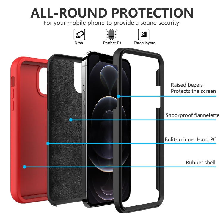 For iPhone 13 Pro Max Solid Color PC + Silicone Shockproof Skid-proof Dust-proof Case