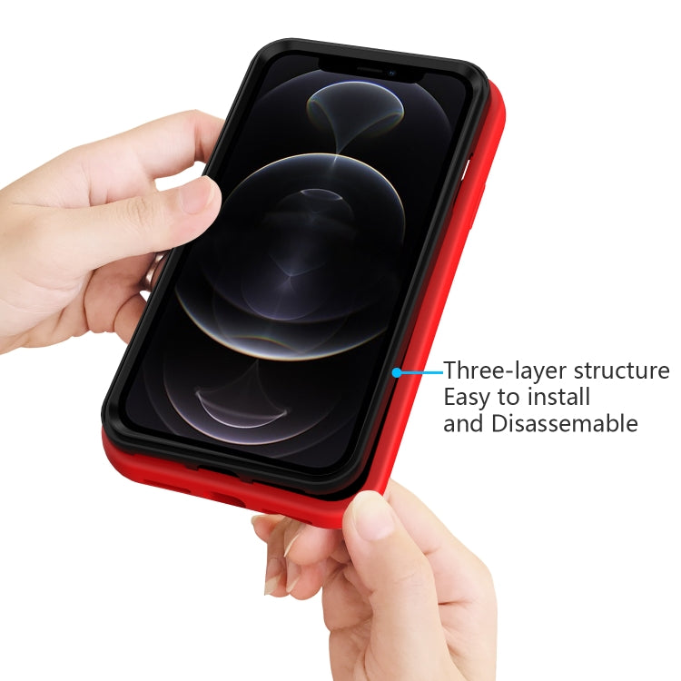 For iPhone 13 Pro Max Solid Color PC + Silicone Shockproof Skid-proof Dust-proof Case