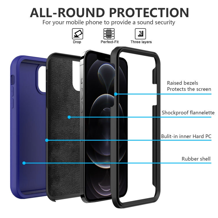 For iPhone 13 Pro Max Solid Color PC + Silicone Shockproof Skid-proof Dust-proof Case