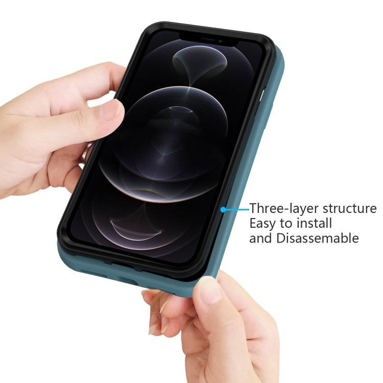 For iPhone 13 Pro Max Solid Color PC + Silicone Shockproof Skid-proof Dust-proof Case